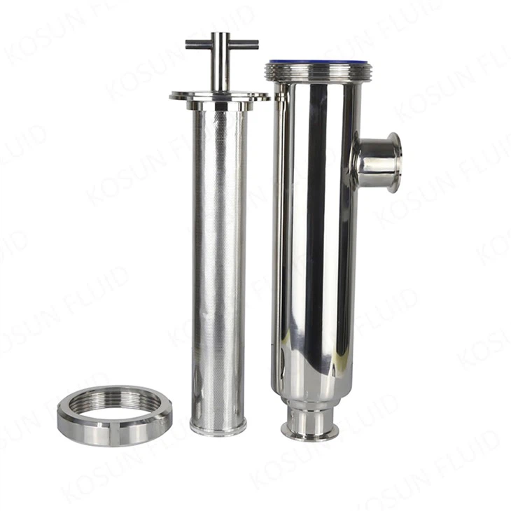 Hygiënisch hoekfilter van roestvrij staal